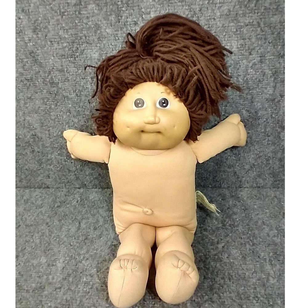 Cabbage Patch Kids Doll Unisex 16in Brown Hair Vintage 1982 Coleco KT Stamp